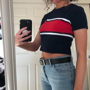 Striped multicolor crop top